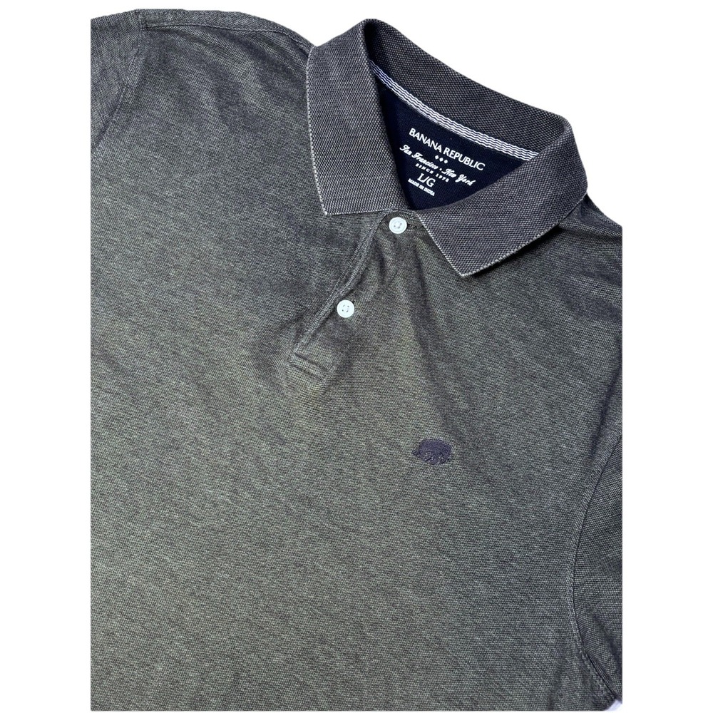 Banana Republic‎ San Francisco Polo Shirt Mens L Dark Gray Short Sleeve